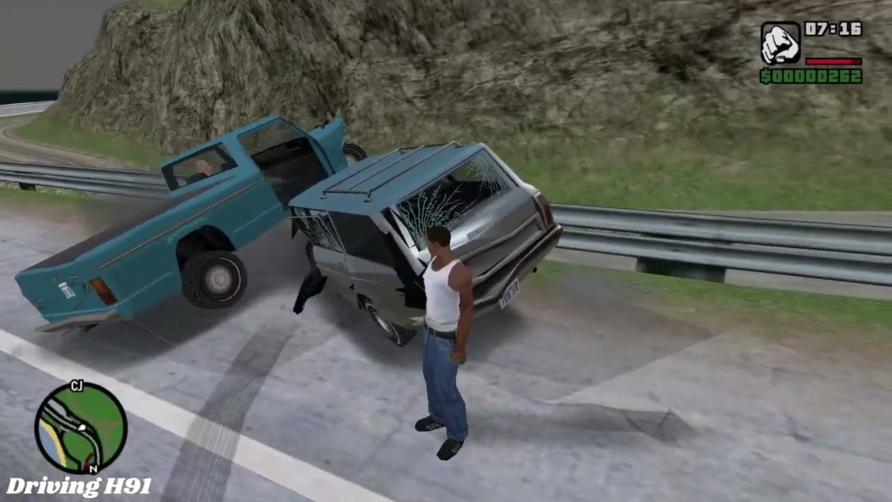 GTA SA Realistic Vehicle Deformation - Crash Testing Part 1