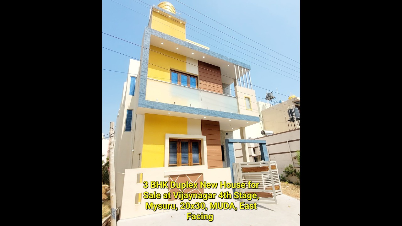 Price 96 Lakhs,3 BHK Duplex New House for Sale at Vijaynagar 4th Stage,Mysuru,20x30,MUDA,East Facing