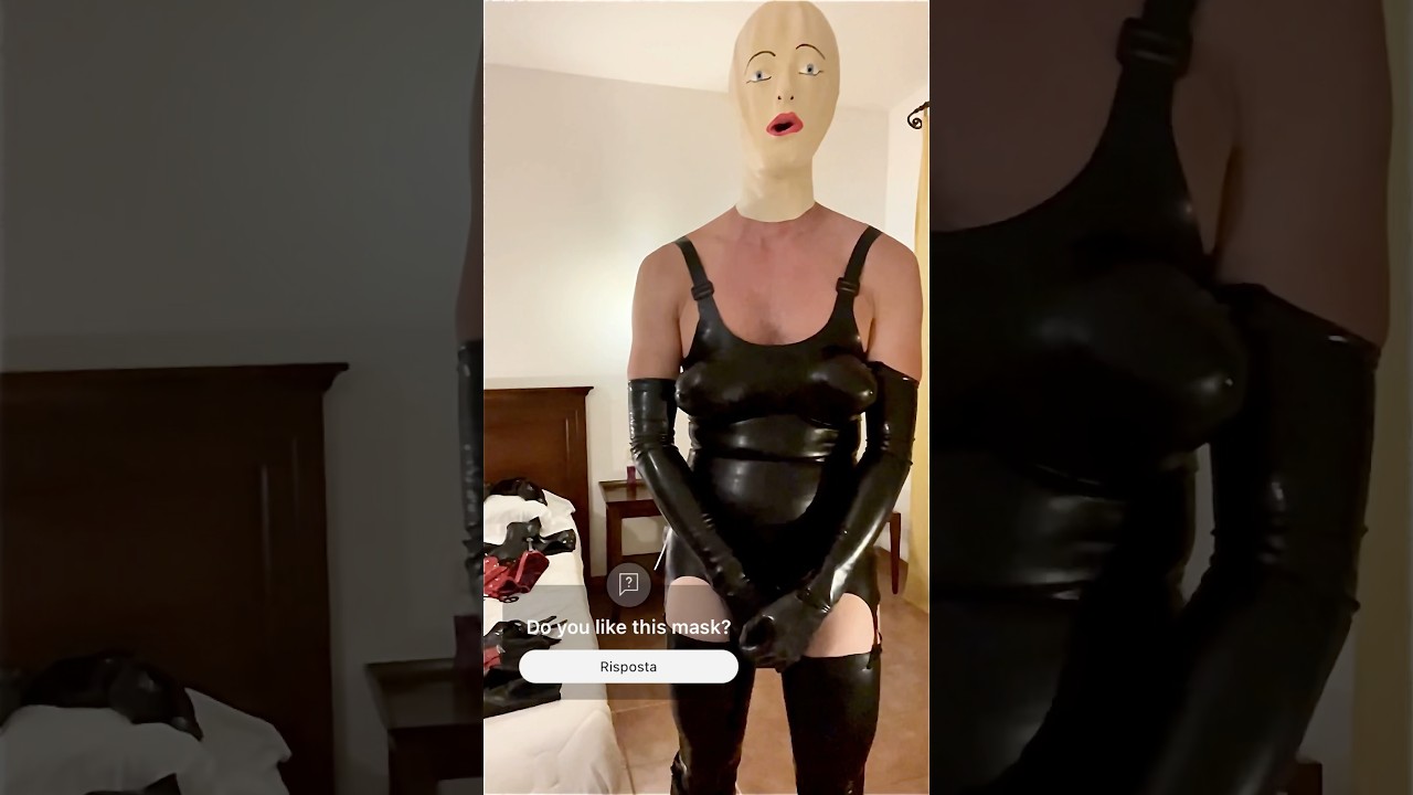 With the heavy rubber female mask 