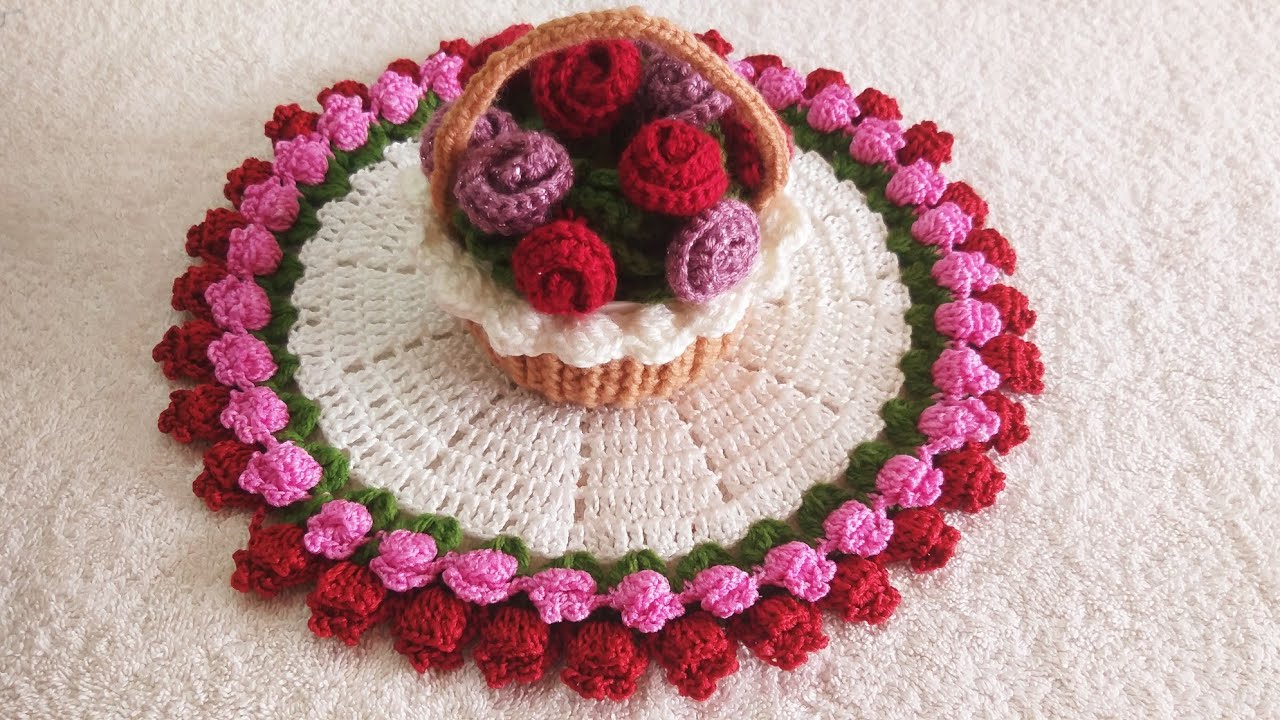 مفرش زهرة التوليب ٢  tulip flower doilyCrochet