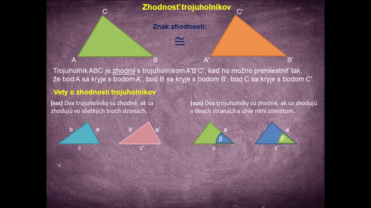 Zhodnosť trojuholníkov, vety o zhodnosti, PRÍKLAD