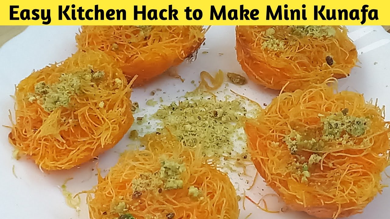 kunafa recipe arabic style Using  Easy Kitchen Hack| kunafa cups recipe| kunafa| Mini Kunafa recipe