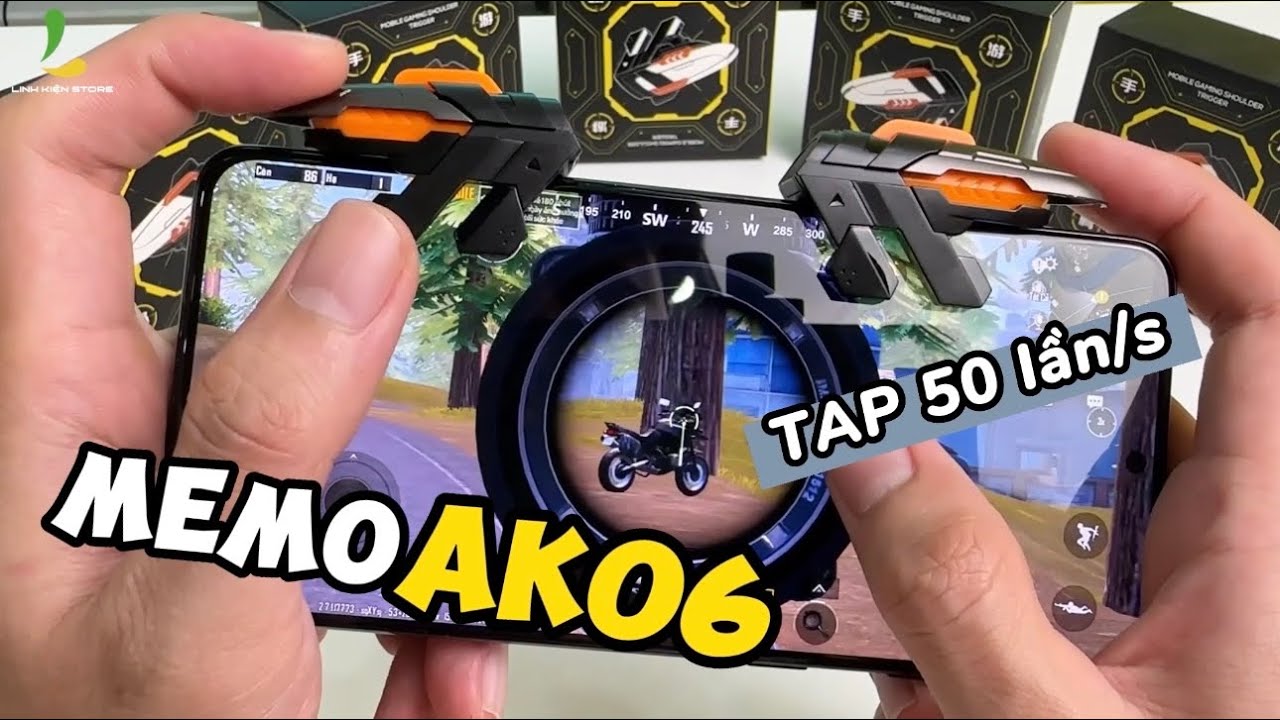 Nút bắn trigger MEMO AK06 auto tap 50 lần/s ,thao tác 6 ngón