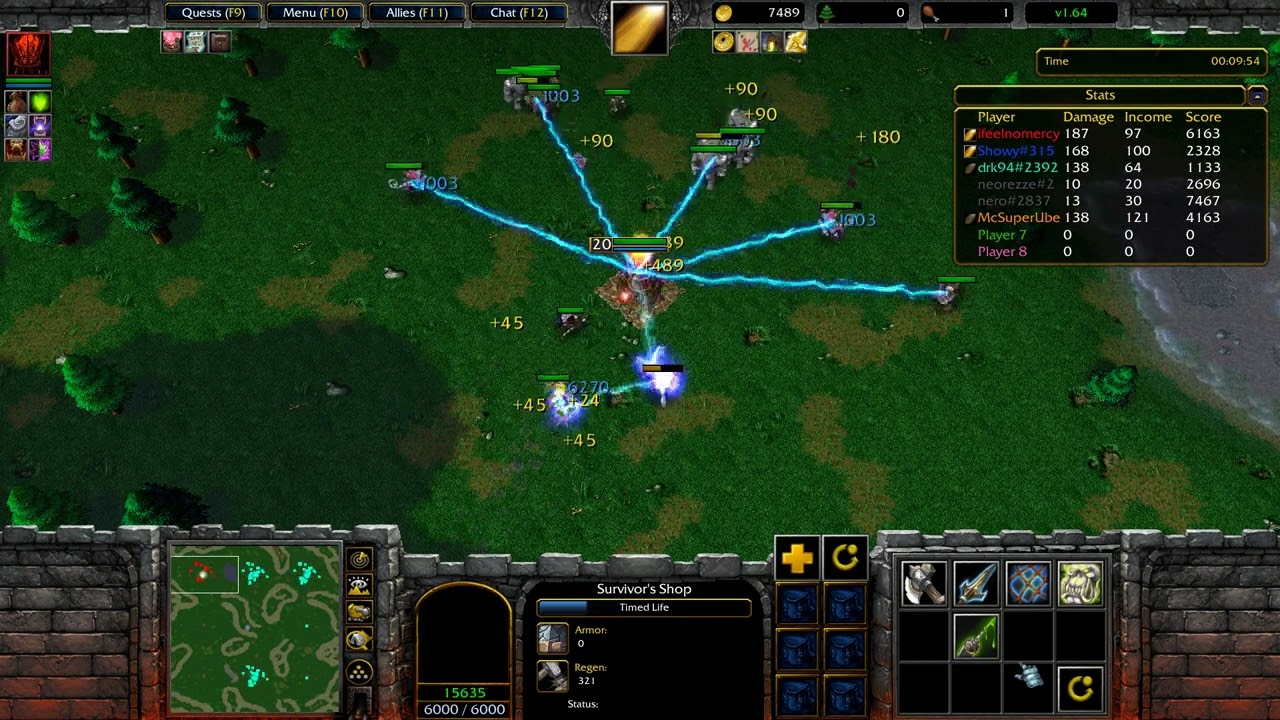 Warcraft 3 Reforged : Tower Survivors Moments - Manastone & Lightning Generator only!