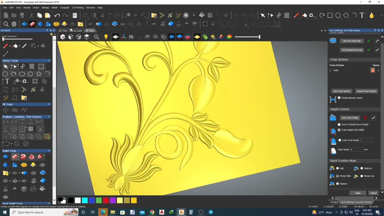 Artcam 3D design carving@cncrouterworking3761