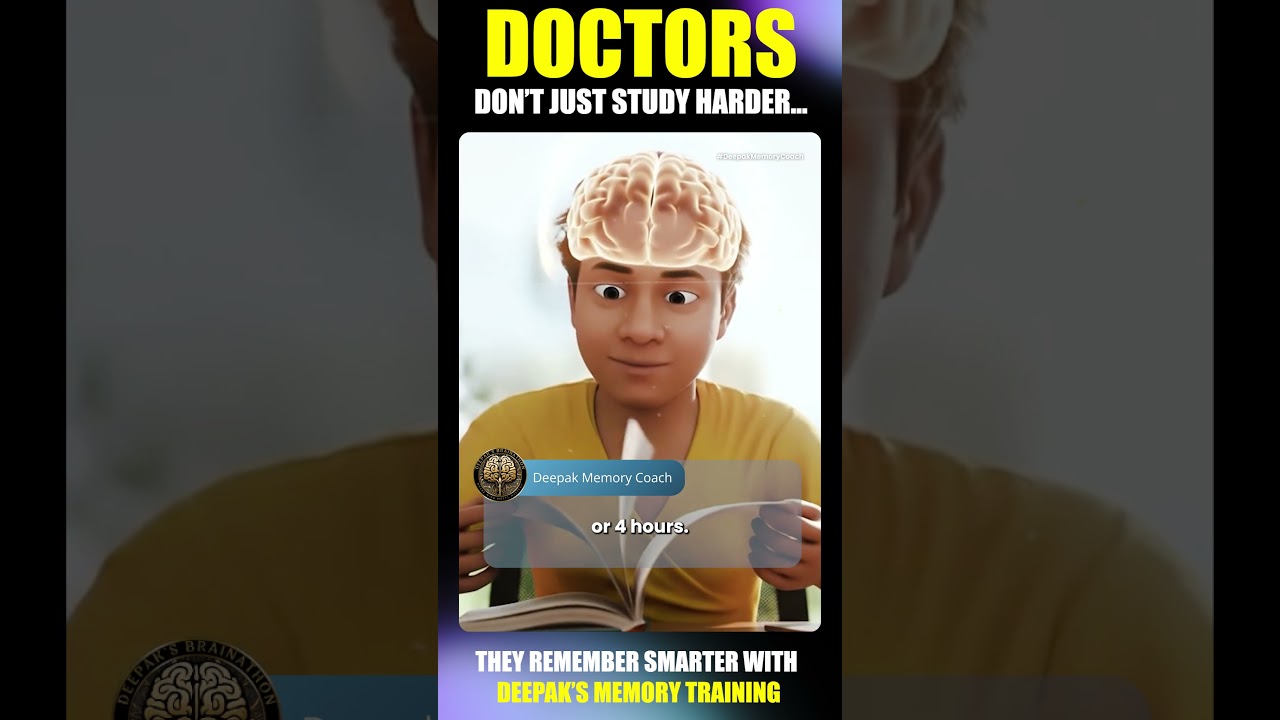 Doctors & NEET Students Don’t Just Study Hard… They Remember Smarter with Deepak’s Memory Training 🧠