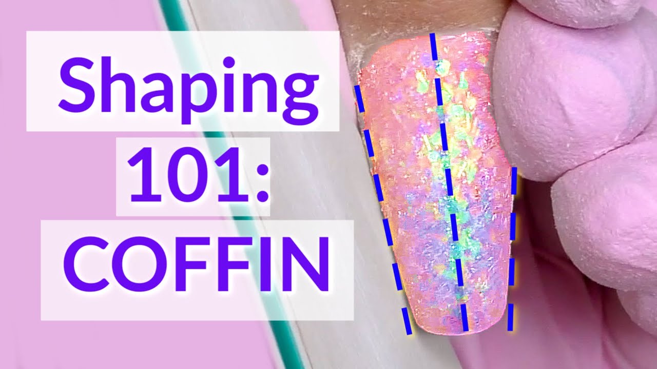 How to Shape / File COFFIN Nails - Tips & Sculptured