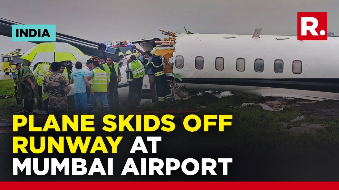 Mumbai: Private Plane Veers Off Airport Runway Amid Heavy Rainfall, 3 Injured