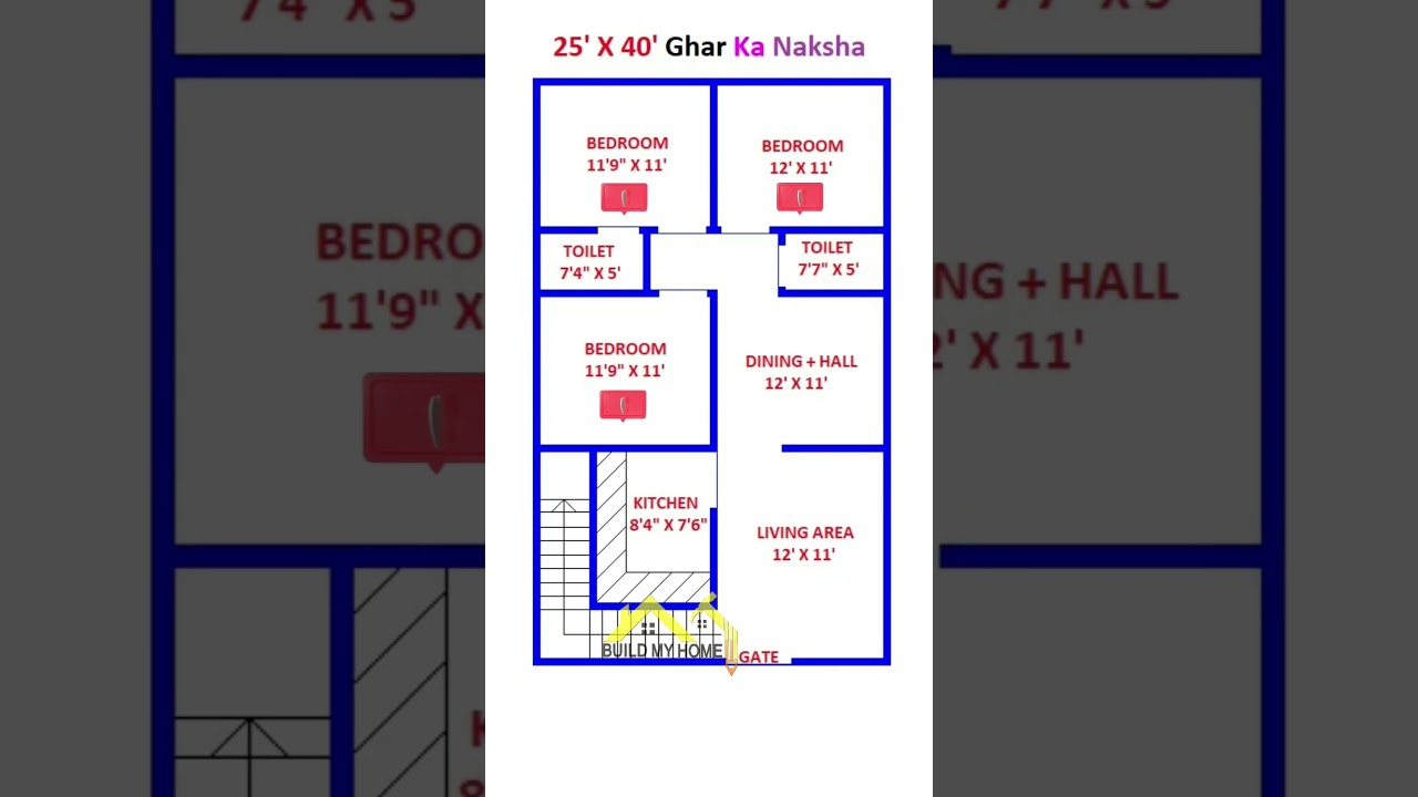 25 x 40 #buildmyhome #home #houseplan #housedesign #homeplan #housemap #shorts