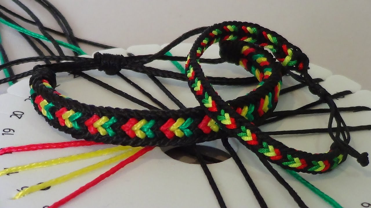 Pulsera kumihimo colores rasta Hira Kara 16 hebras