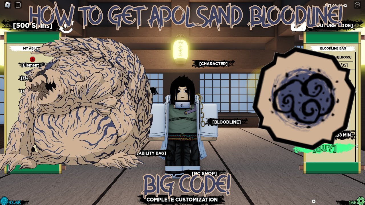 How To Get Apol Sand Bloodline! (BIG CODE!) | Shindo Life Roblox Update Codes