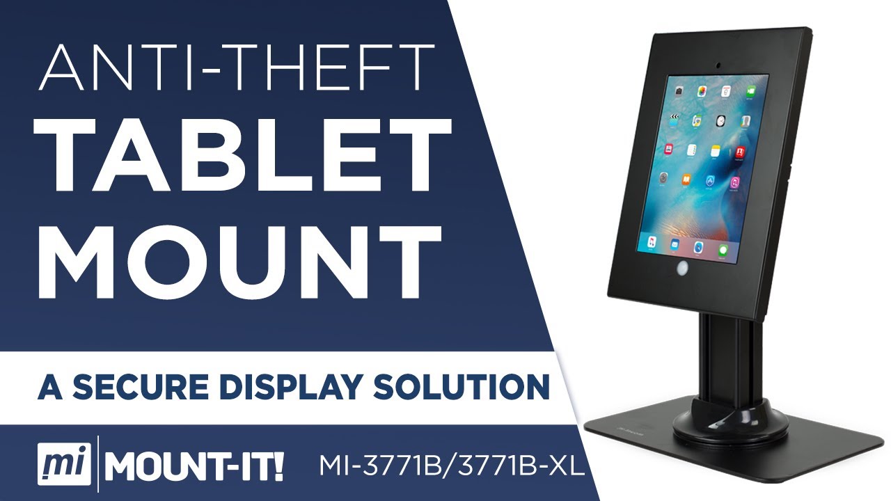 Full Motion iPad Security Stand, Locking Kiosk Tablet Holder (MI-3771)