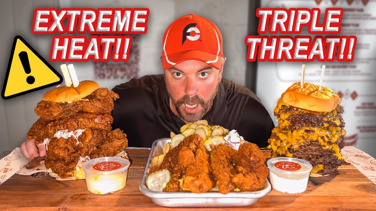 Scorpion Pepper Chicken Tender? Smashville's Quad Burger & Nashville Hot Chicken Sandwich Challenge!