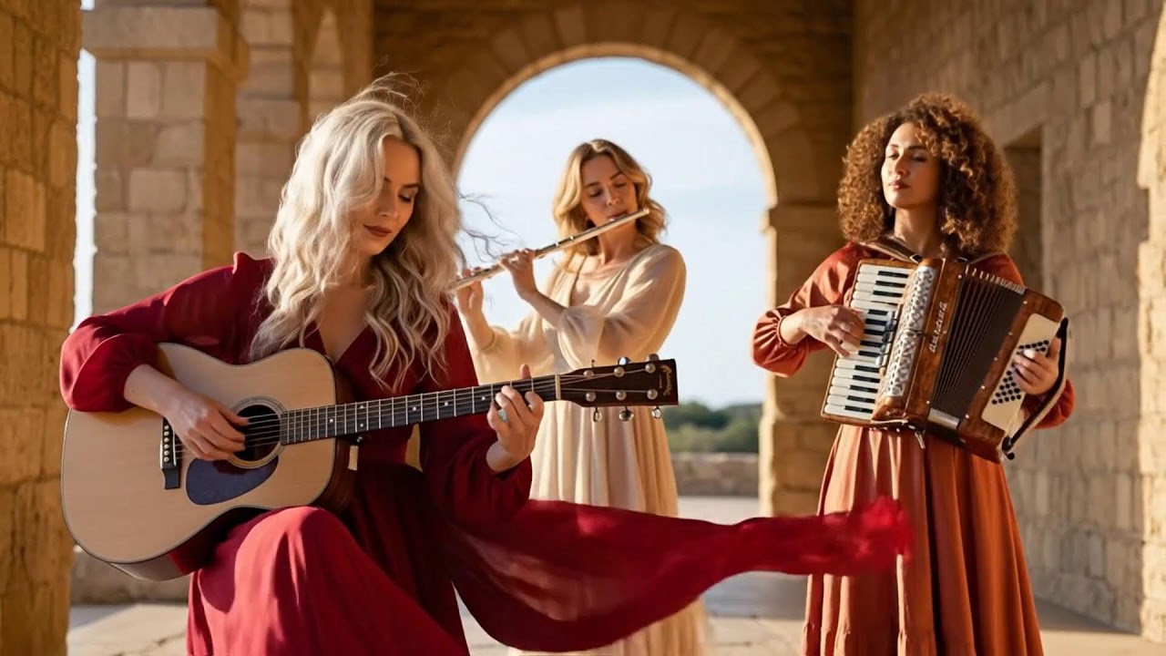 Golden Lanterns at Dusk | Cinematic Flamenco Guitar, Sax, Accordion & Flute