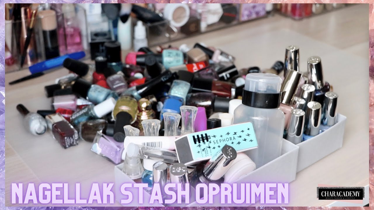 MIJN NAGELLAK STASH OPRUIMEN | Characademy
