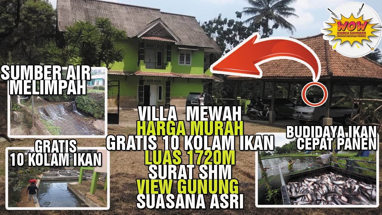 SPESIAL PROMO BELI VILLA MEWAH DI BOGOR GRATIS TANAH 1720 M DAN 10 KOLAM IKAN HARGA MURAH