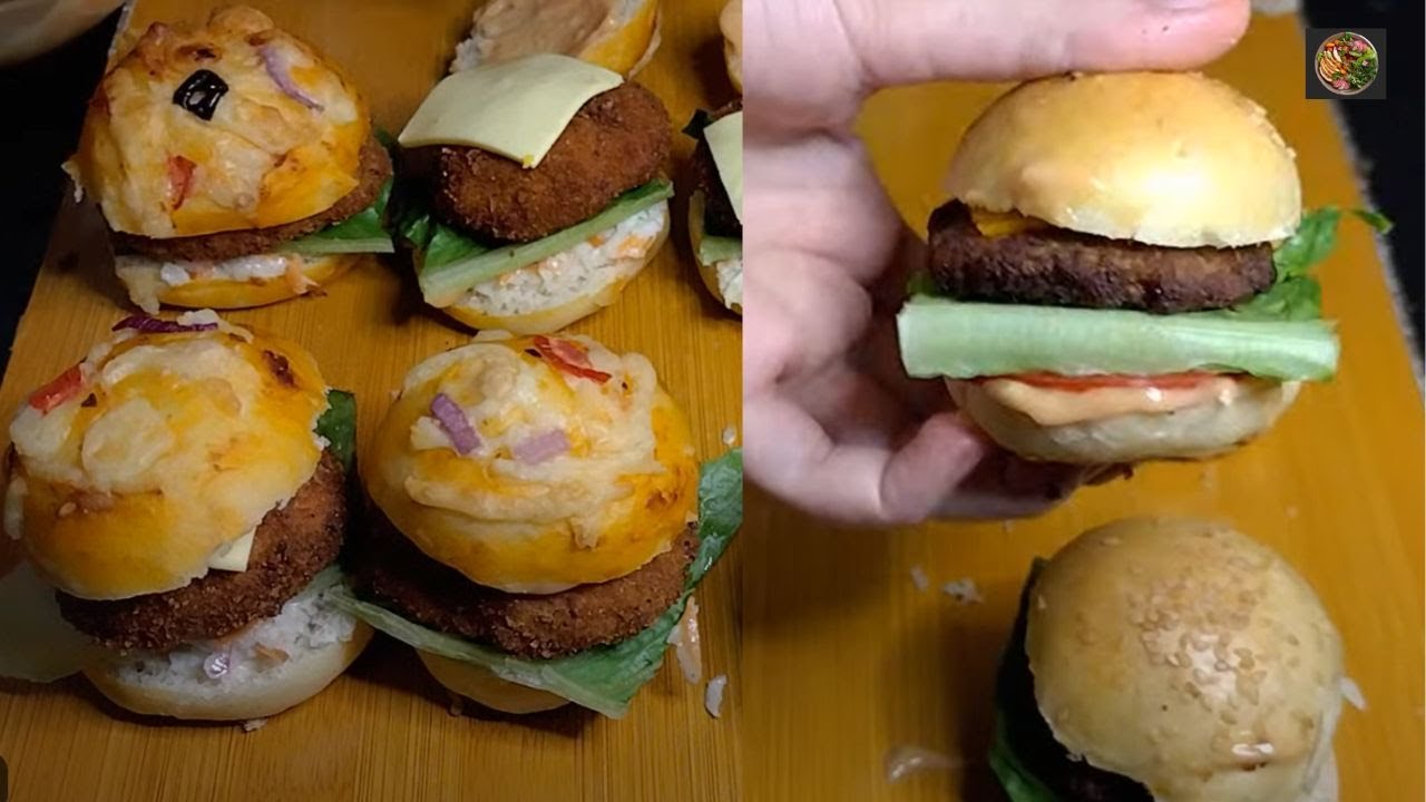 Mini Chicken And Beef Burgers From Scratch - Homemade Buns , Patties And Sauce Recipe