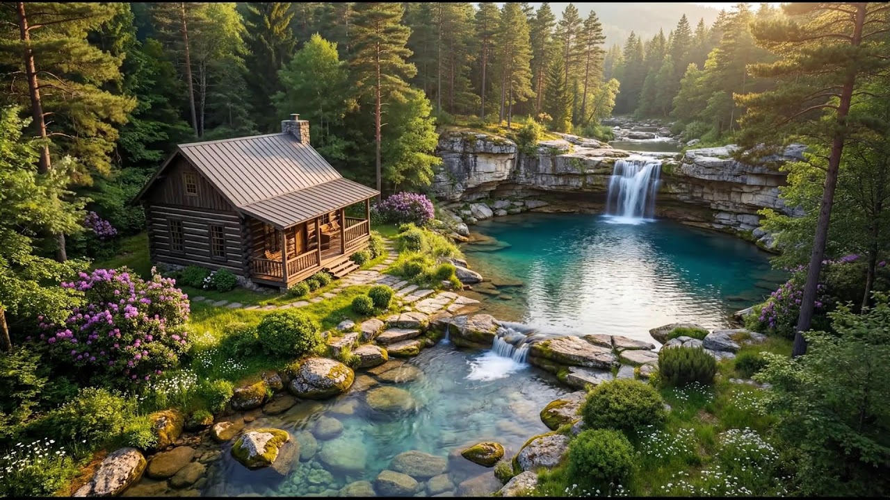 Hidden Canyon Cabin | Timeless Water and Forest Ambience