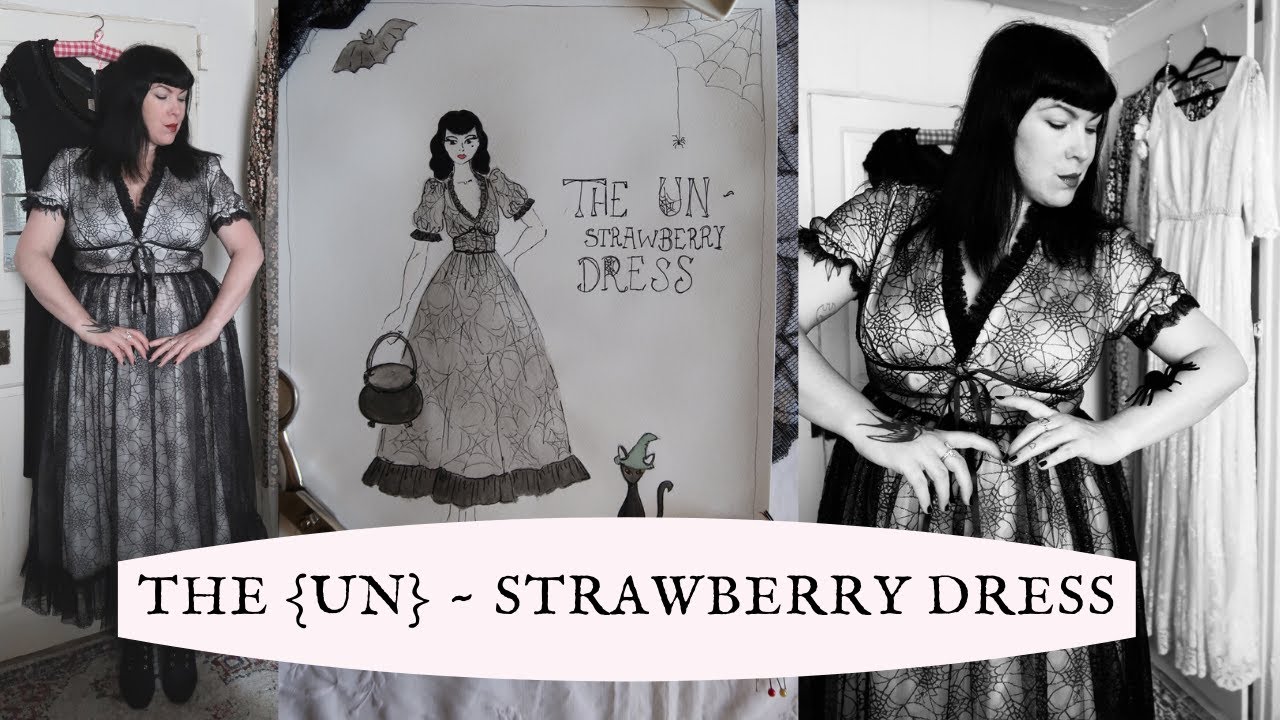 The {un} STRAWBERRY DRESS ~ SEWING a strawberry dress for HALLOWEEN ~ SIMPLE STEP BY STEP SEWING