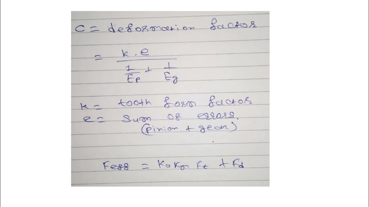 Spur gear numerical dynamic load equations
