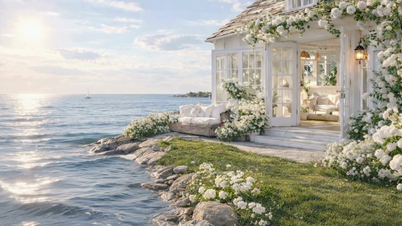 Calm Waves Crashing on the Shore 🌊 Relaxing Ocean Sounds Only for Sleep, Study & Baby Sleep🌼