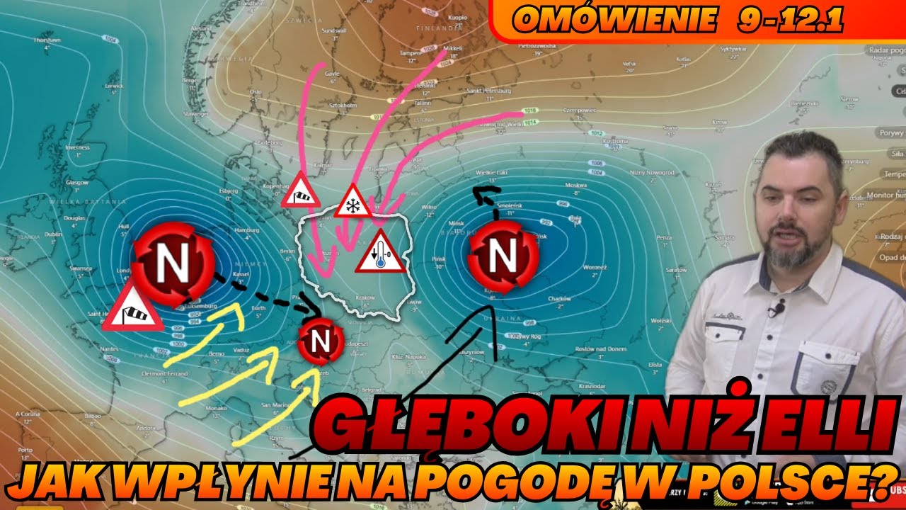 Głęboki niż Elli (Sztorm Goretti) nad Europą Zachodnią. Jak wpłynie na pogodę w Polsce?