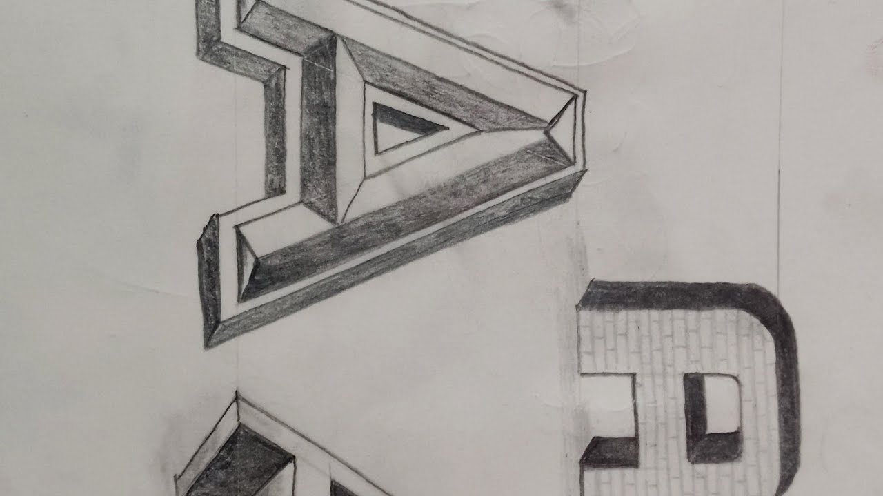 Double line stroke writing ### alphabet A with seding &3d ###  beautiful view of front ##
