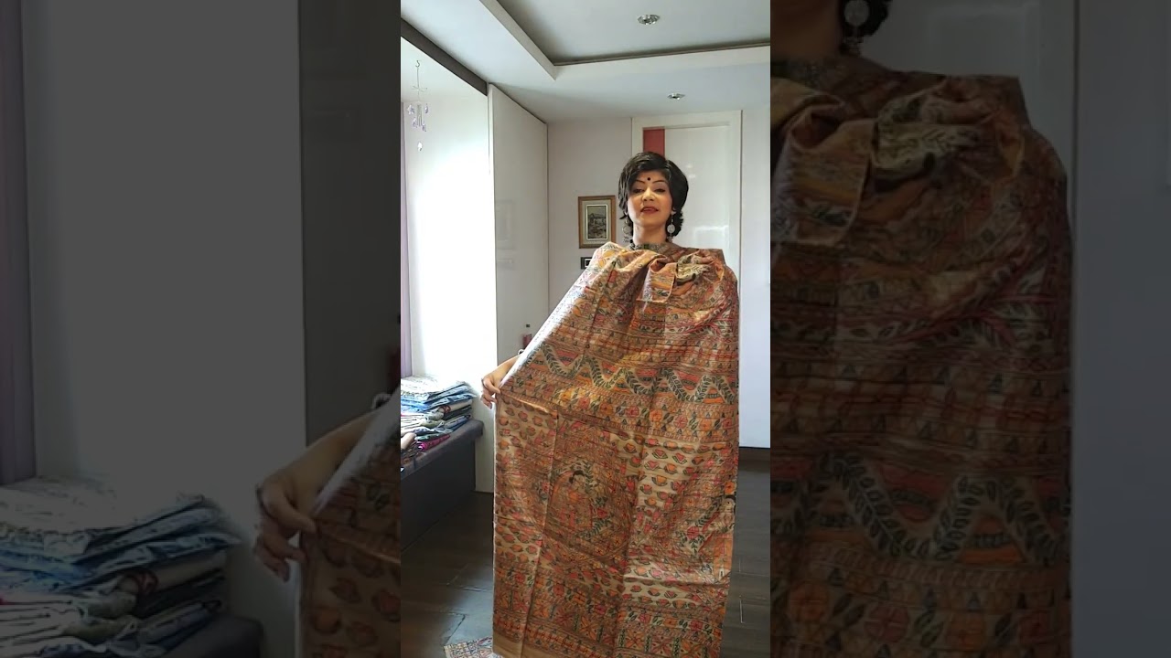 We are back with HANDPAINTED MADHUBANI SAREES on GHICCHA TUSSAR Natural.Contact to 9831575641