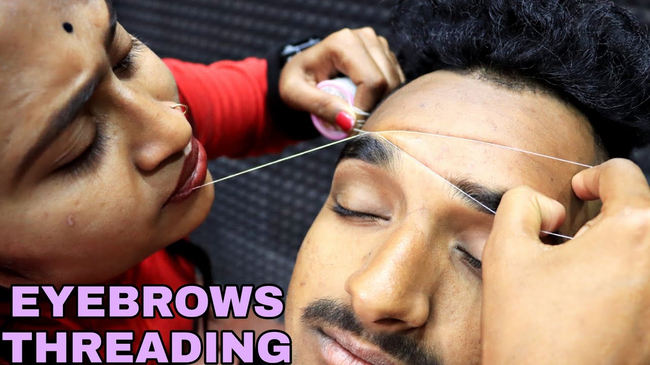 Eyebrows Threading by Barber Girl Pakhi | Eyebrow & Forehead Threading ASMR | Head Massage | ASMR