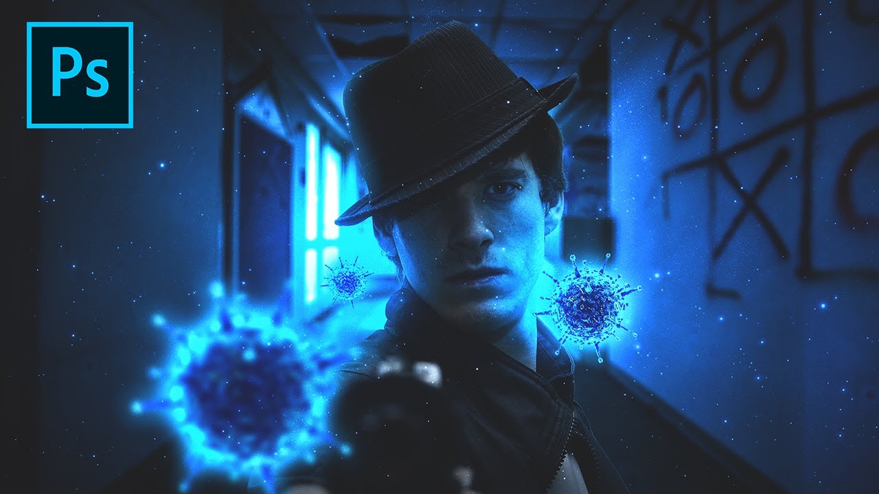 Photoshop Effect - Create a Blue Particle Light Effect