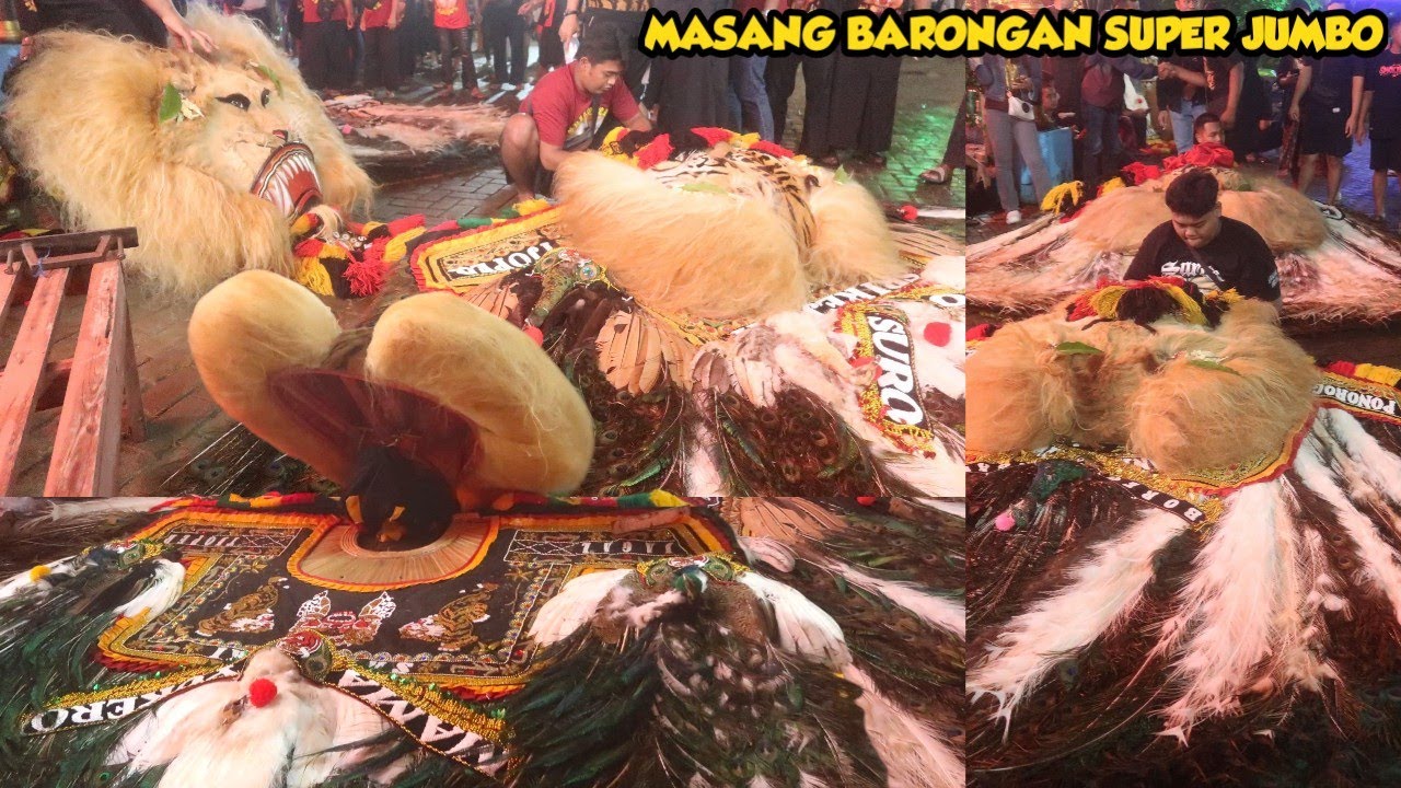 LIHAT PEMBARONG MASANG KEPALA BARONGAN REOG SEBELUM DIPENTASKAN