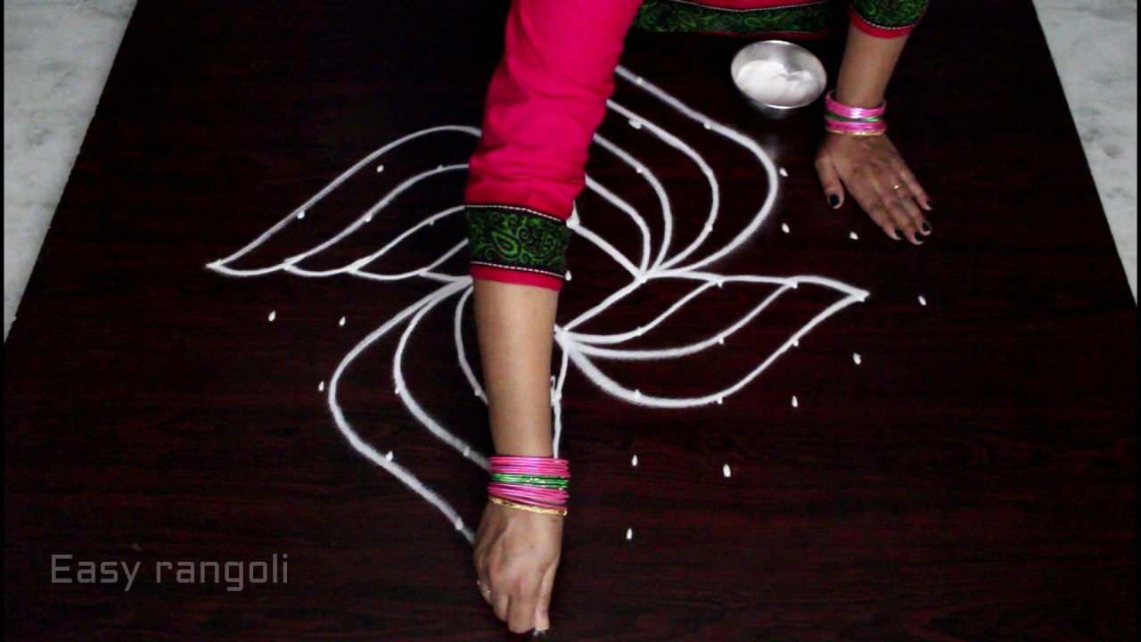 creative rangoli designs with 11x1 dots || kolam designs with dots || muggulu designs with dots
