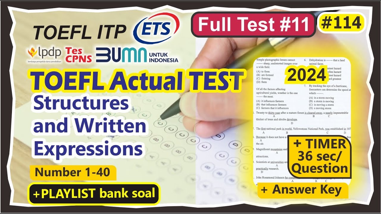 TOEFL ITP Actual Test Structure tes seleksi masuk BUMN #toeflstructure #toeflpracticetest 2024