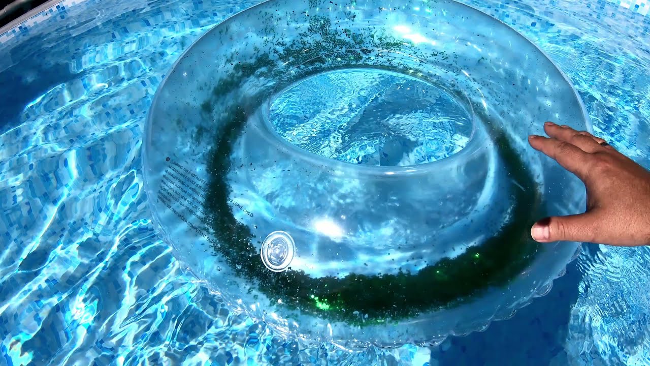 Aufblasbarer Glitzer Schwimmreifen mit grünem Glitzer / green filled glitter swim ring