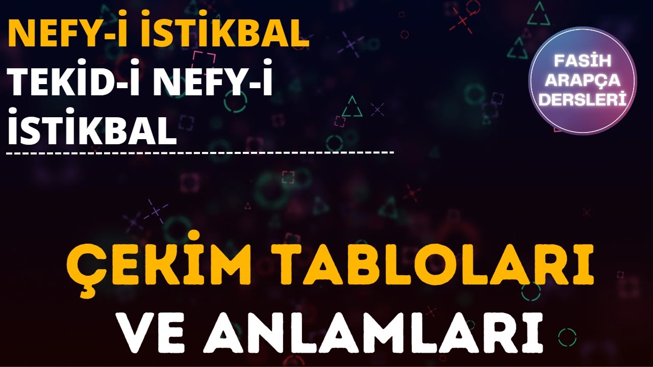 NEFY-İ ve TEKİD-İ NEFY-İ İSTİKBAL KAVRAMI / EMSİLE 15.DERS