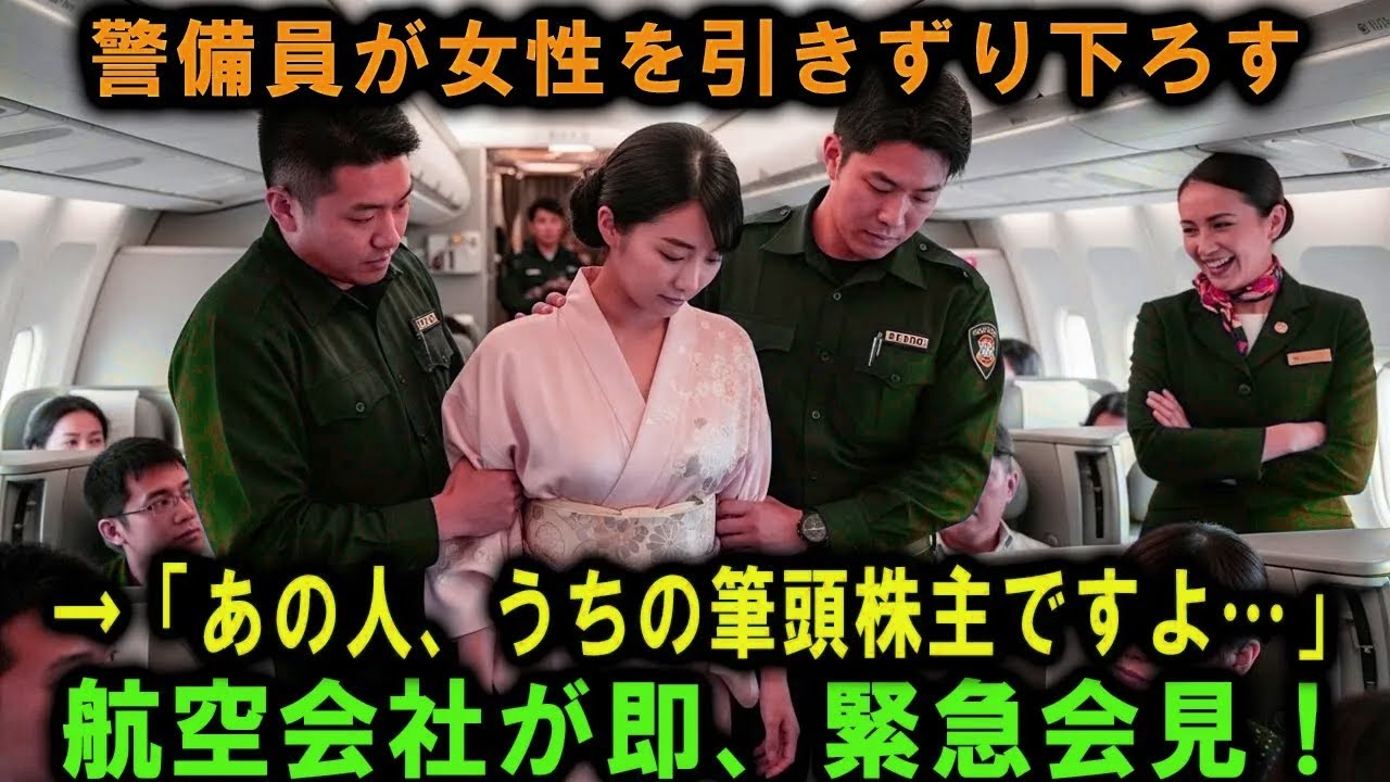 警備員が日本人女性乗客を強制的に飛行機から降ろす――しかし、彼女は航空会社の最大の投資家だった！#感動実話 #AIストーリー