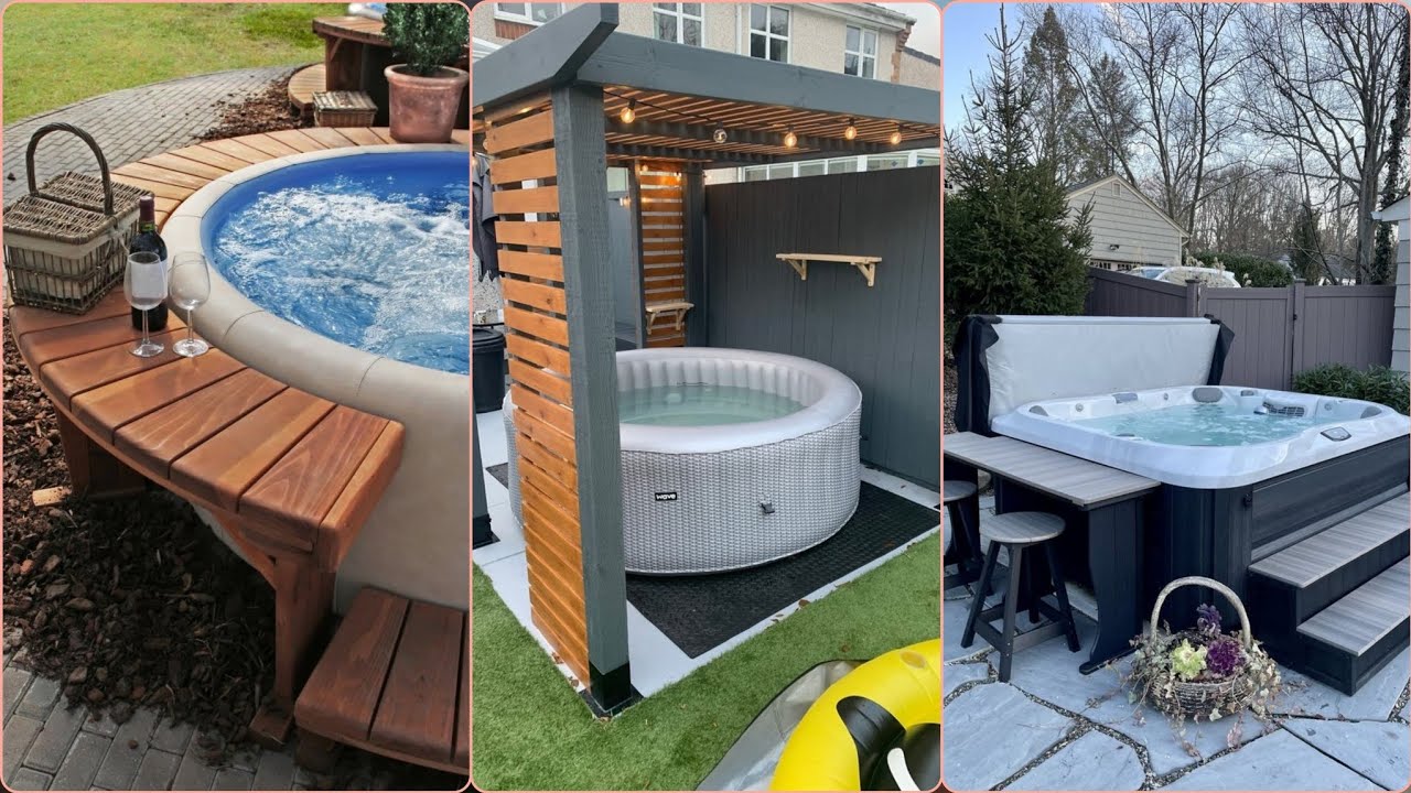 Cozy Outdoor Hot Tub Ideas l Backyard Hot Tub l Hot Tub Deck Design l Home Decor