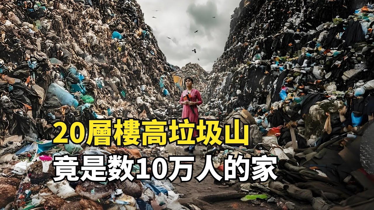印度垃圾山貧民窟，每天進600輛卡車垃圾，3000人共用壹個廁所