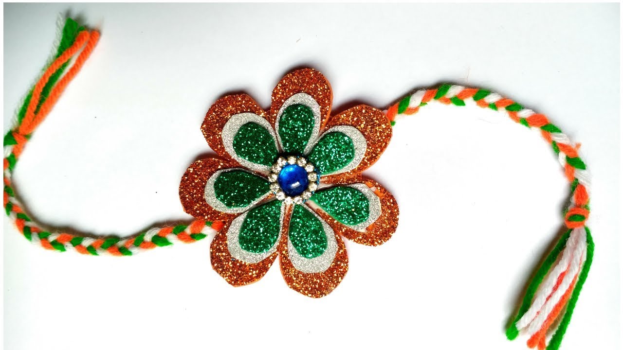 DIY Indian Tricolour Rakhi / Rakhi for Kids.