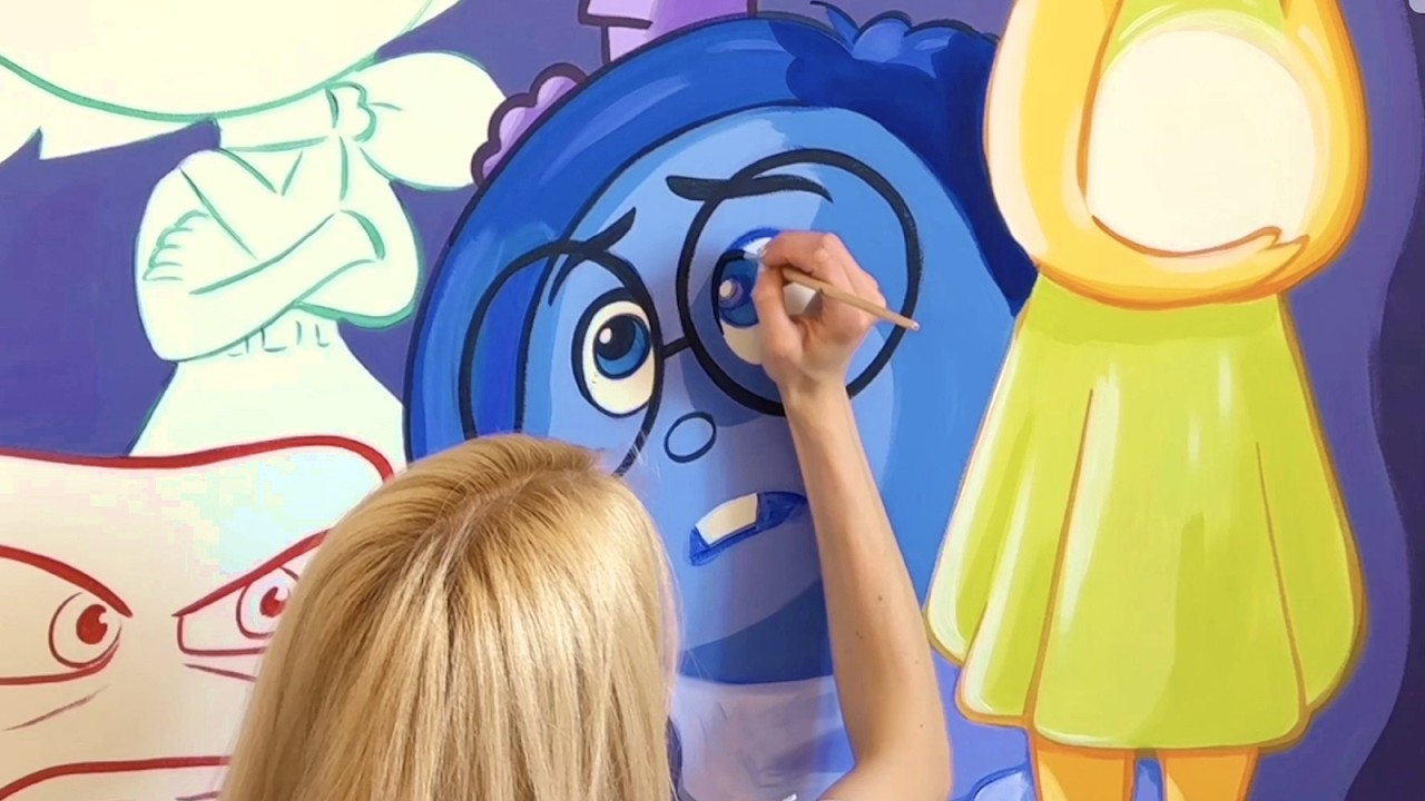 Pixar asked me to paint this Inside Out 2 mural 😭💕🎨
