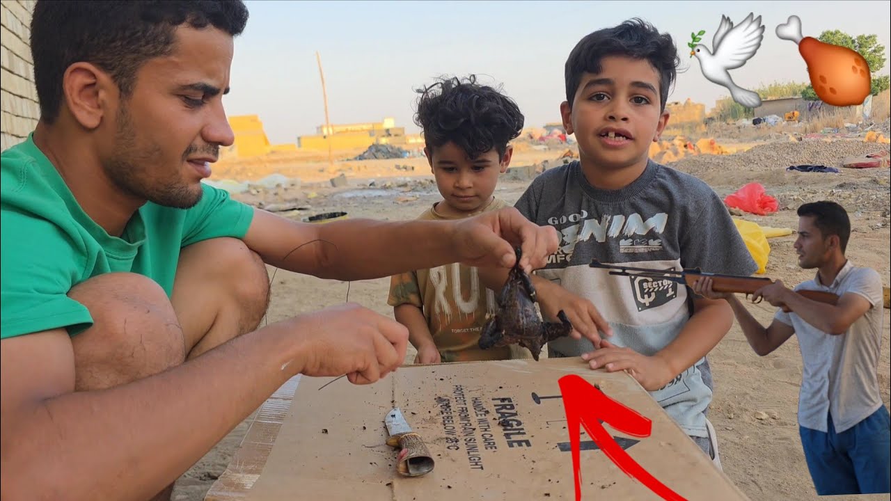 صدت حمامة وشويناهة عل فحم 🔥😄 كليناهة بدون خبز الطعم مالته مالح بس طيبة