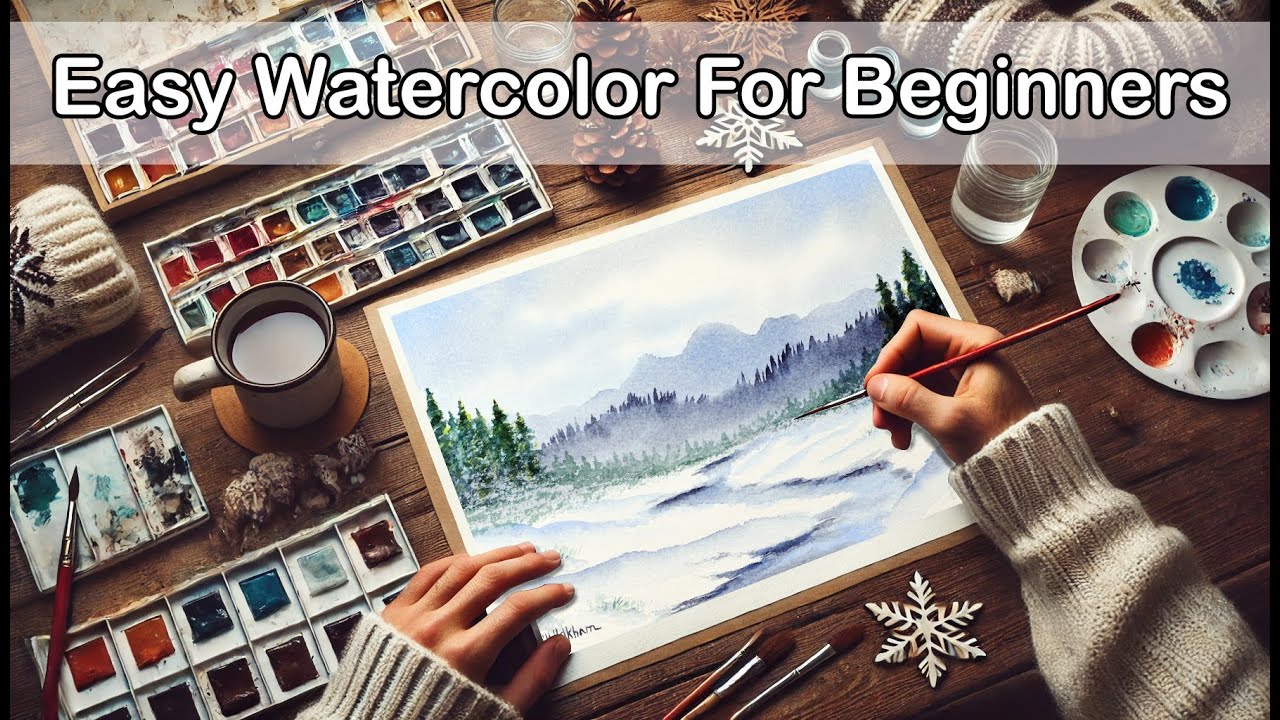 How to Paint a Winter Watercolor Landscape For Beginners