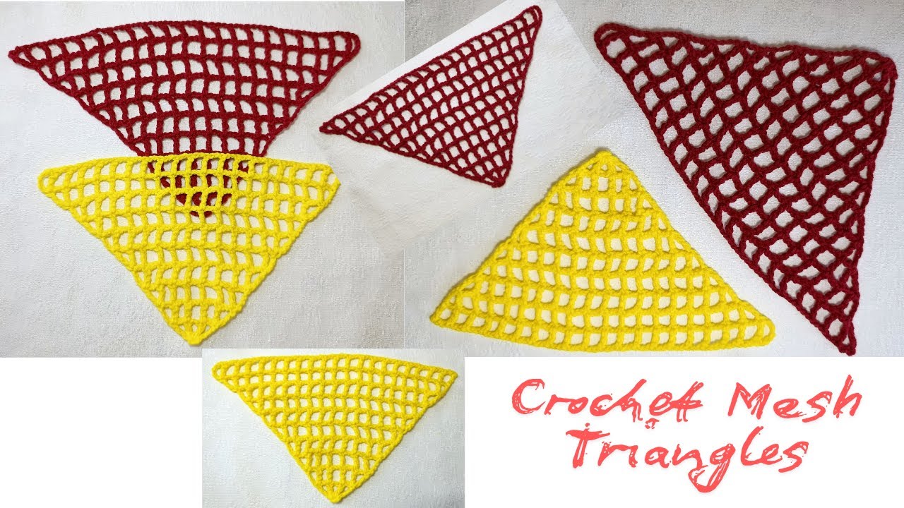 HOW TO CROCHET  A MESH TRIANGLE MOTIF EASY TUTORIAL | CROCHET MESH GRANNY TRIANGLE PATTERN | DIY