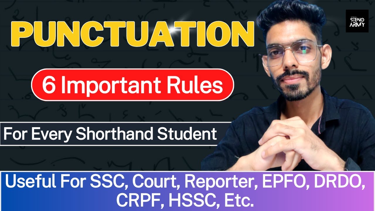 Punctuation in English Shorthand | 6 Most Important Punctuation Rules in Stenography✍️🗒️