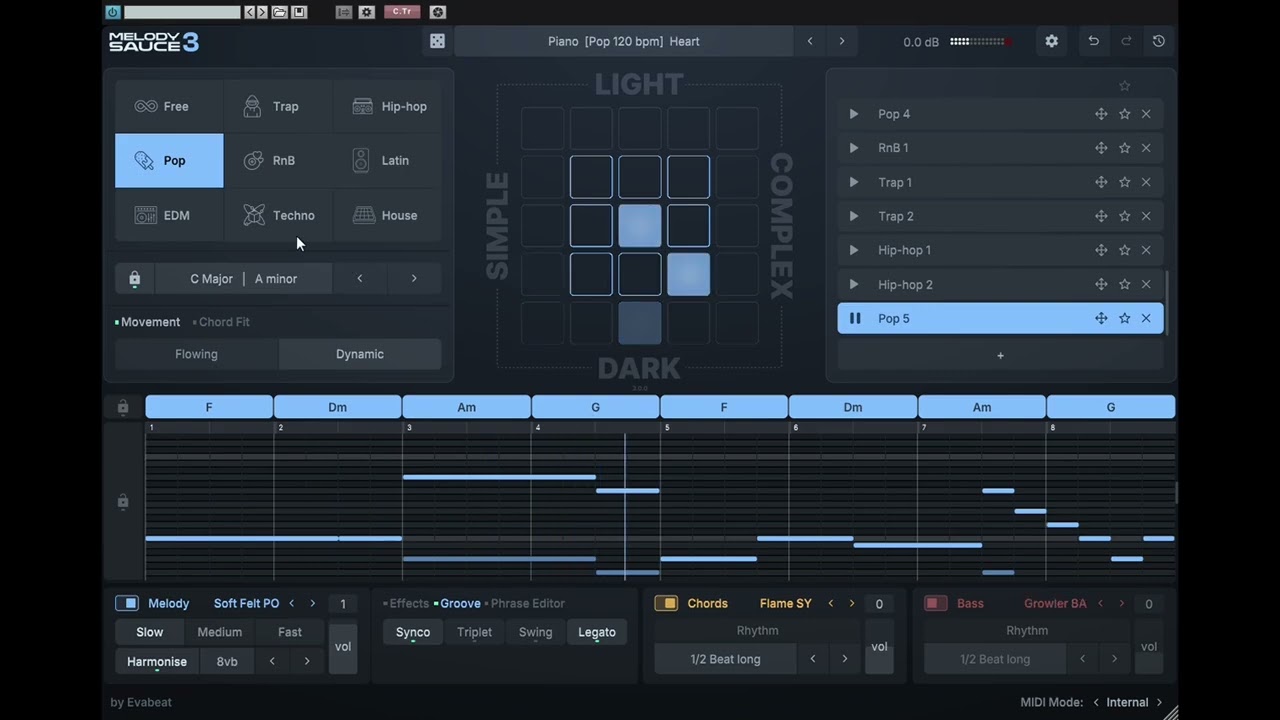 Evabeat Melody Sauce 3｜1分でチェックするフック生成サウンドデモ