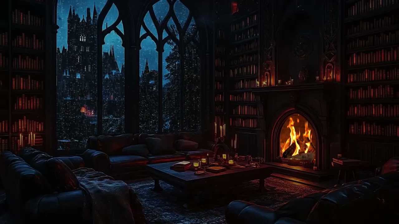 Medieval Castle Courtyard Rainstorm | Healing Fire Soundscape for Restful Sleep