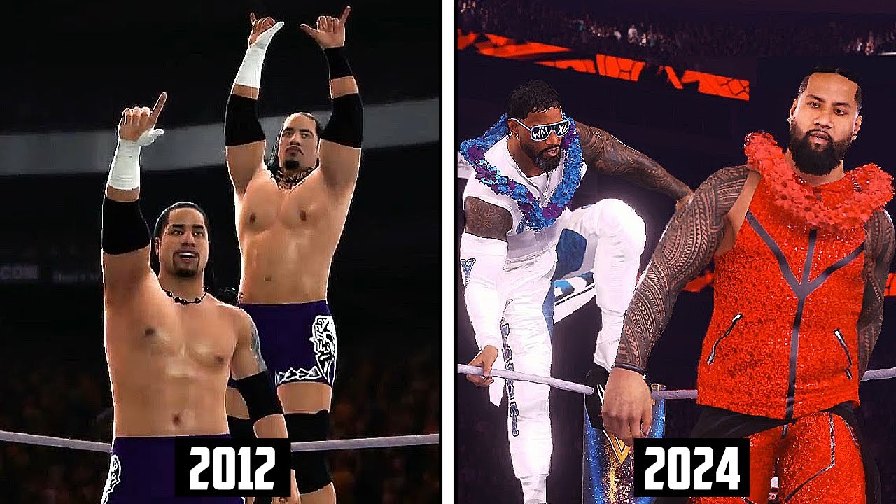 Эволюция входа Усо в играх WWE!!! (с WWE 13 по WWE 2K24)