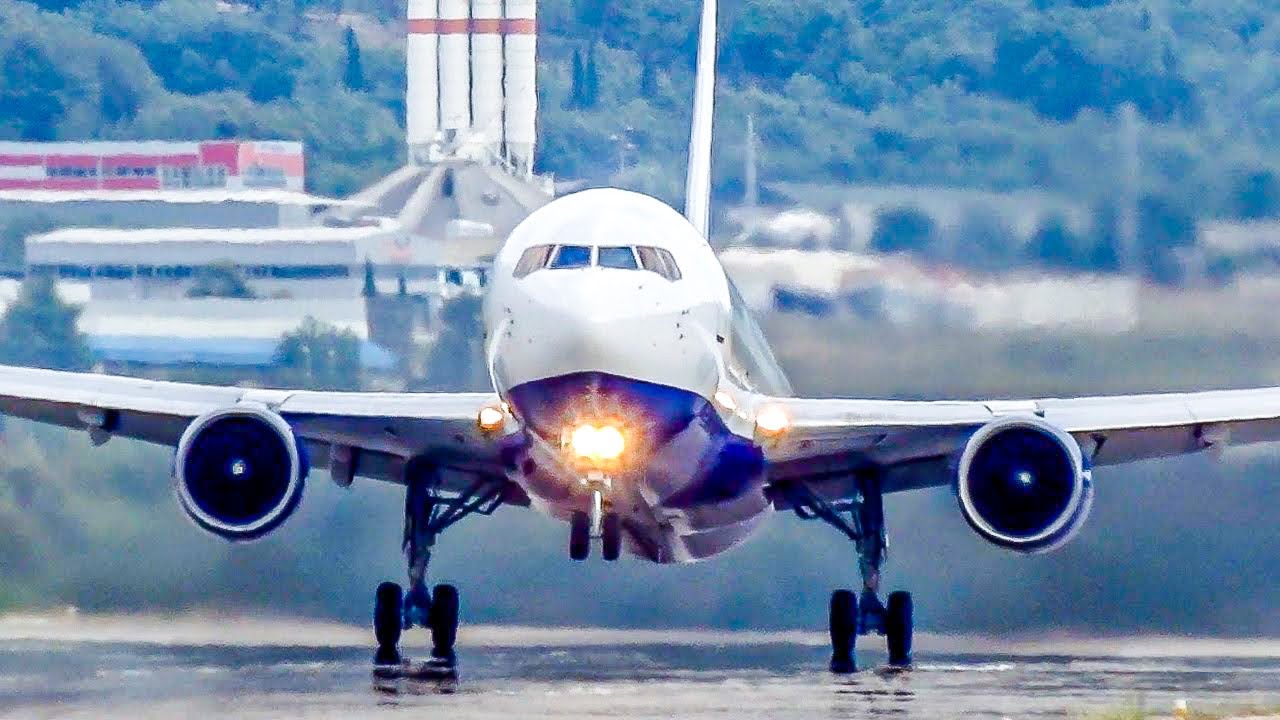 LOW OVERHEAD TAKEOFFS AND LANDINGS! | Close-Up Tivat Airport Plane Spotting - B767, B737, A320...