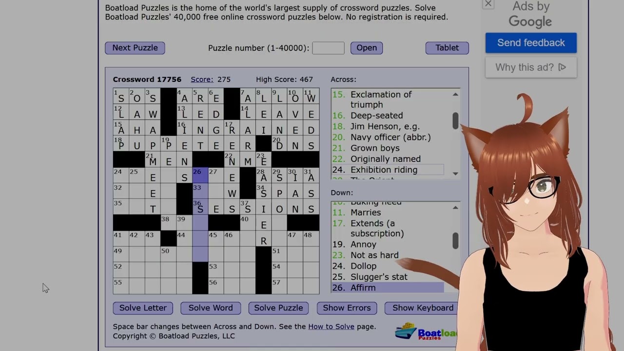 (ASMR) Water Cat does a crossword puzzle #2