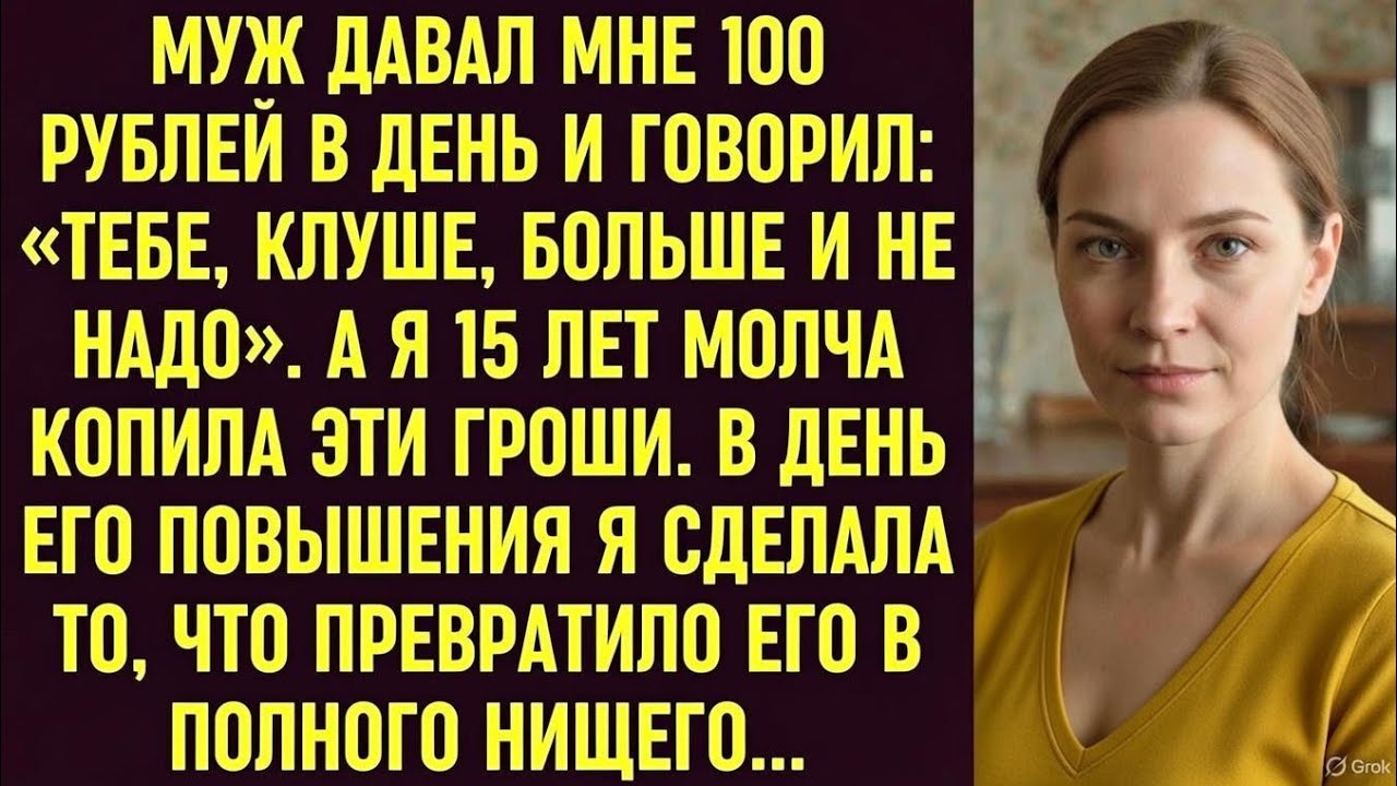 15 лет он давал 100₽: «Тебе хватит». Я копила. В день его повышения он остался ни с чем…